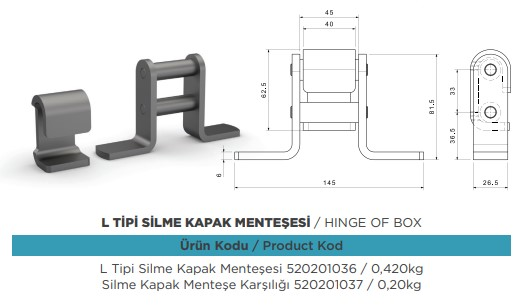 L TIPI SILME KAPAK MENTESESI L TIP